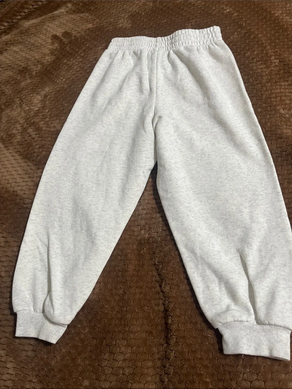 Nike Kids Light Heather Gray Sweatshirt & Joggers with Taupe Swoosh